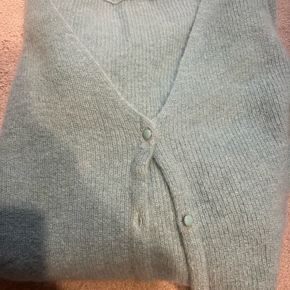 Sezane Barry Soft Green Knit Sweater